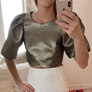 Zara blouse with puff sleeves